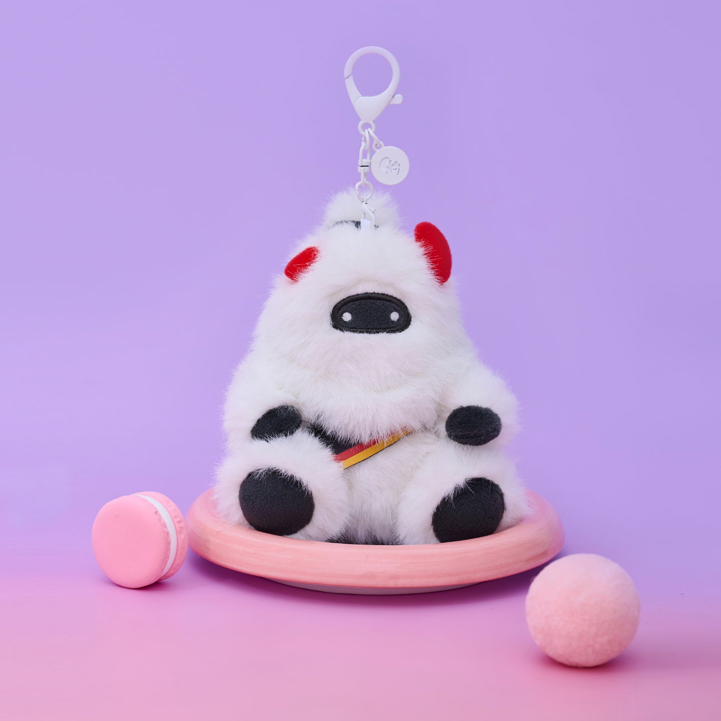 熊抱雪人毛绒钥匙扣挂饰