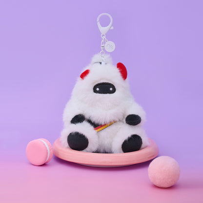 熊抱雪人毛绒钥匙扣挂饰