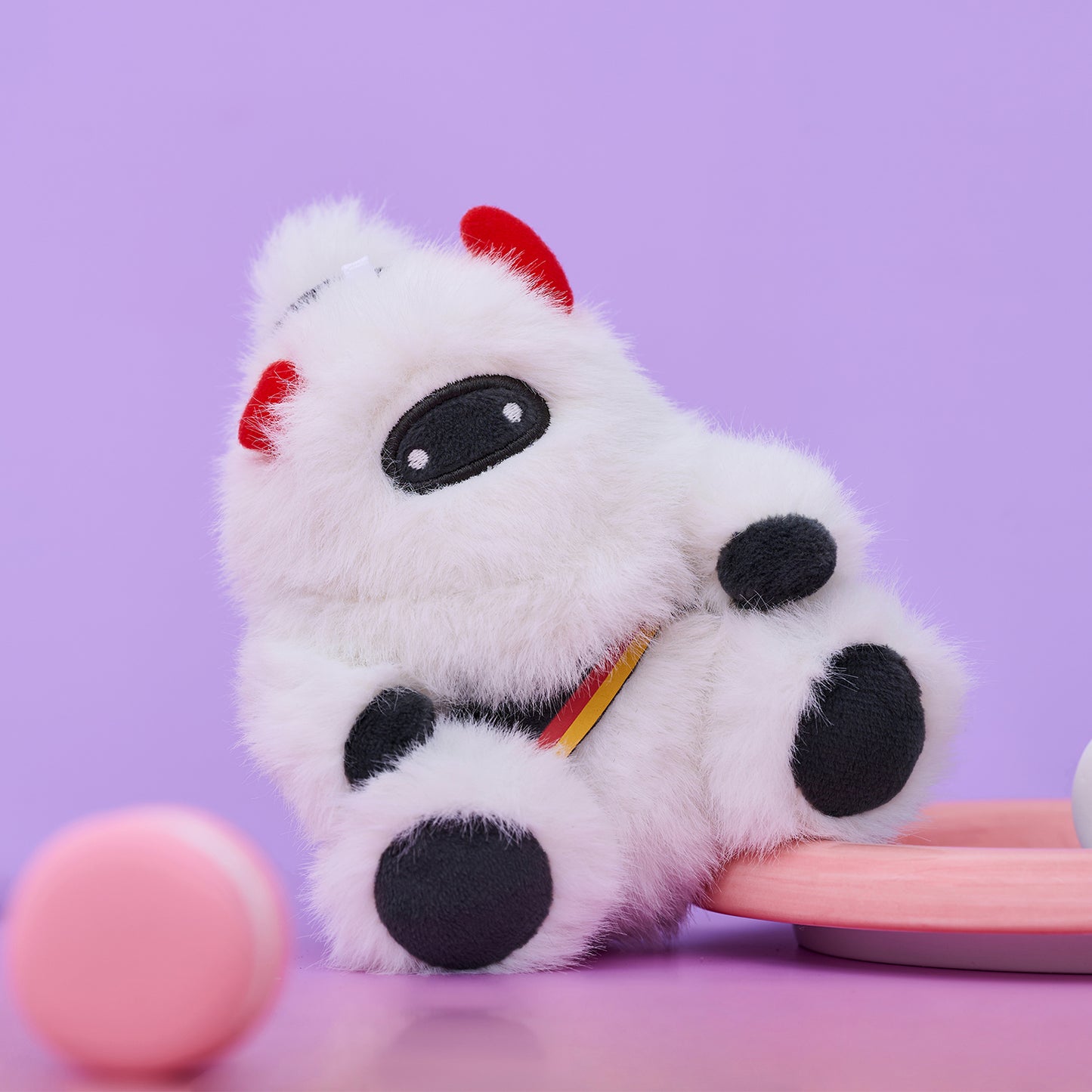 熊抱雪人毛绒钥匙扣挂饰