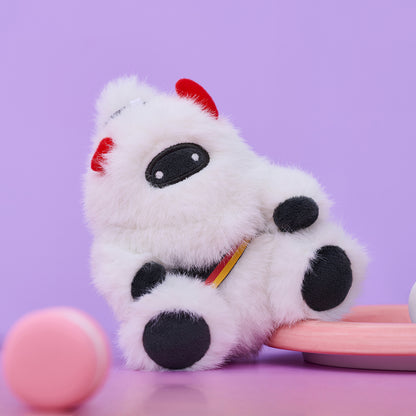 熊抱雪人毛绒钥匙扣挂饰